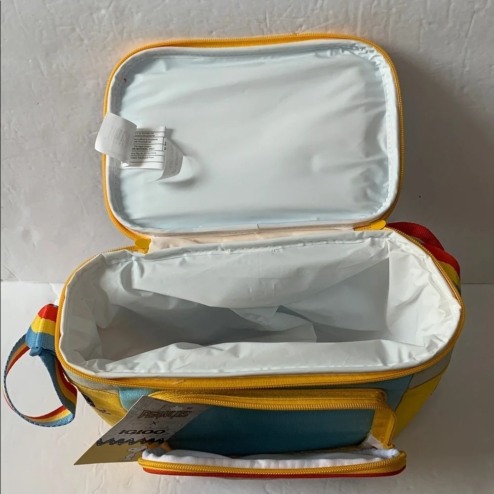 Peanuts Snoopy Charlie Brown 9 Can Square Cooler Bag Igloo Insulated NWT
